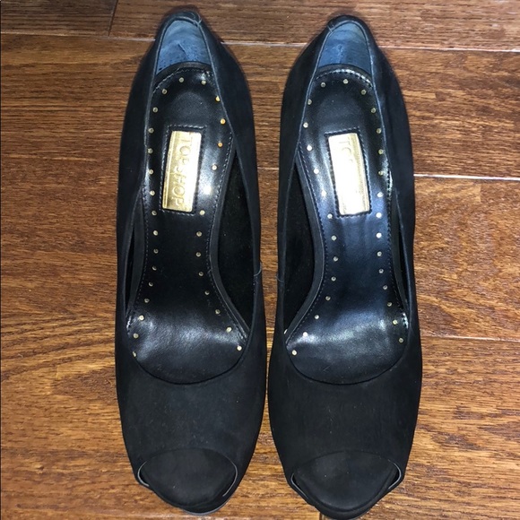 Topshop black platform peep toe - Picture 2 of 5